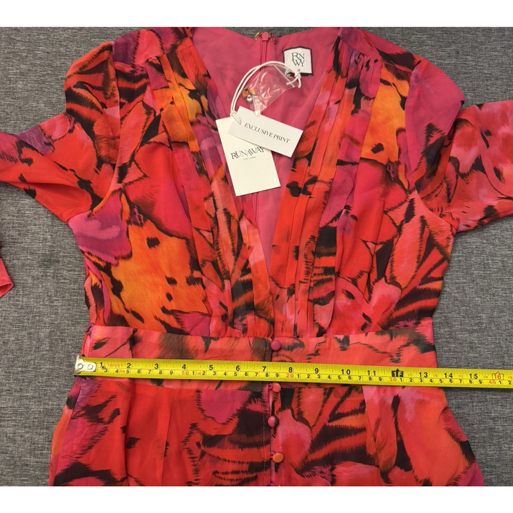 Runaway The Label ROMELLY Dress in Pink Floral Bell Sleeve Size M NWT - Picture 8 of 12